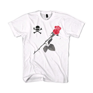 BLACKSCALE Skull &amp; Rose T-Shirt White