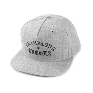 CROOKS &amp; CASTLES Men&#039;s Woven Snapback Cap - Champagne Crooks (Speckle Grey)